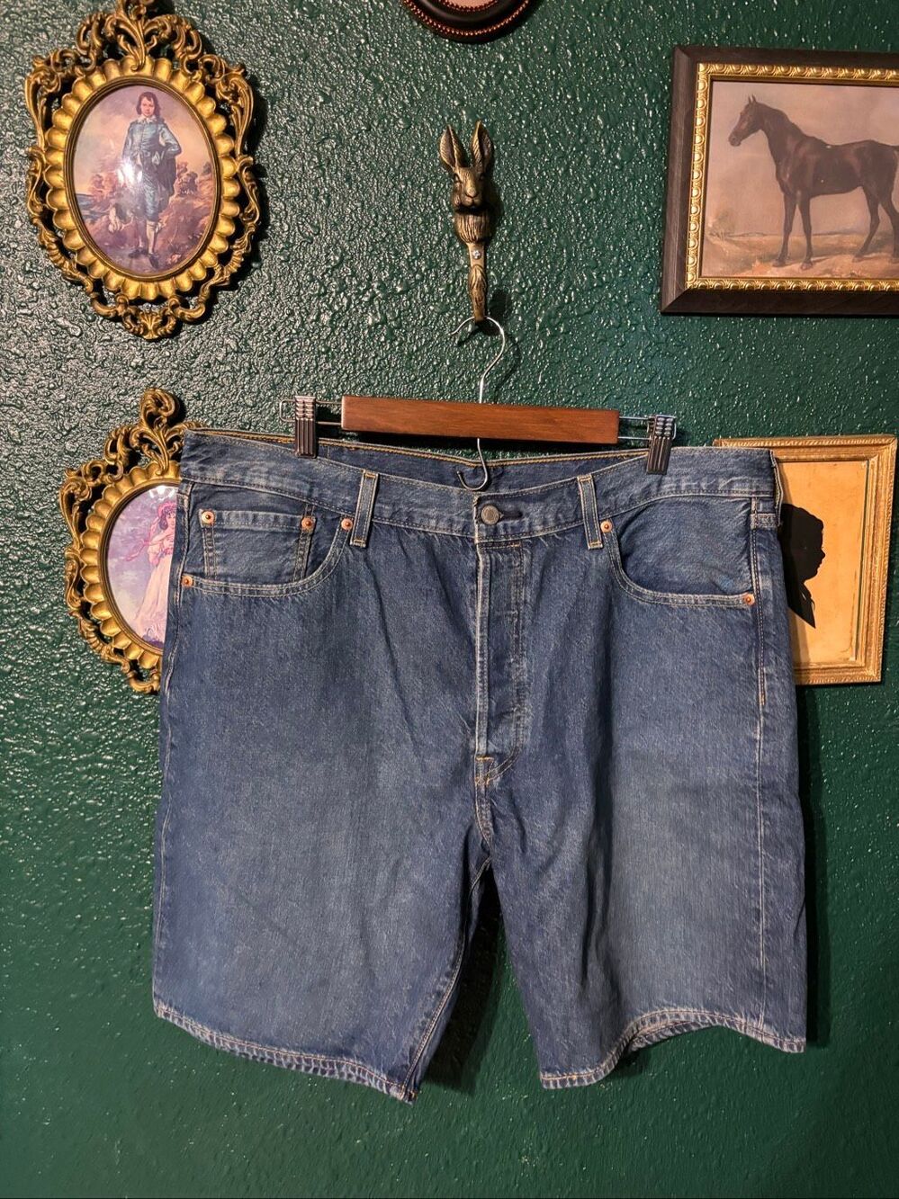Levi's Premium 501 Original Short Mens 38x9 Blue Denim Classic Jorts